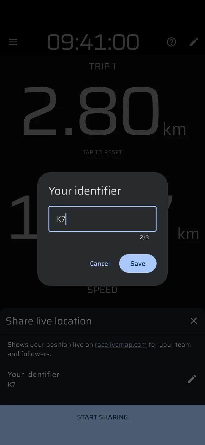 Your identifier dialog