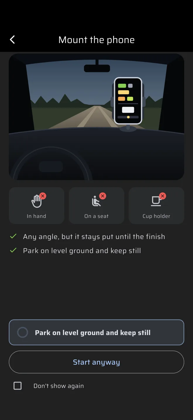 Mount the phone screen with Start anyway