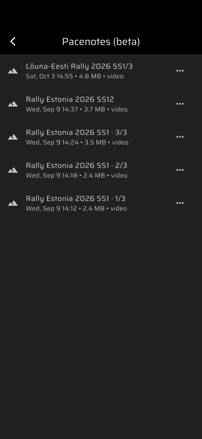 Recce recordings list