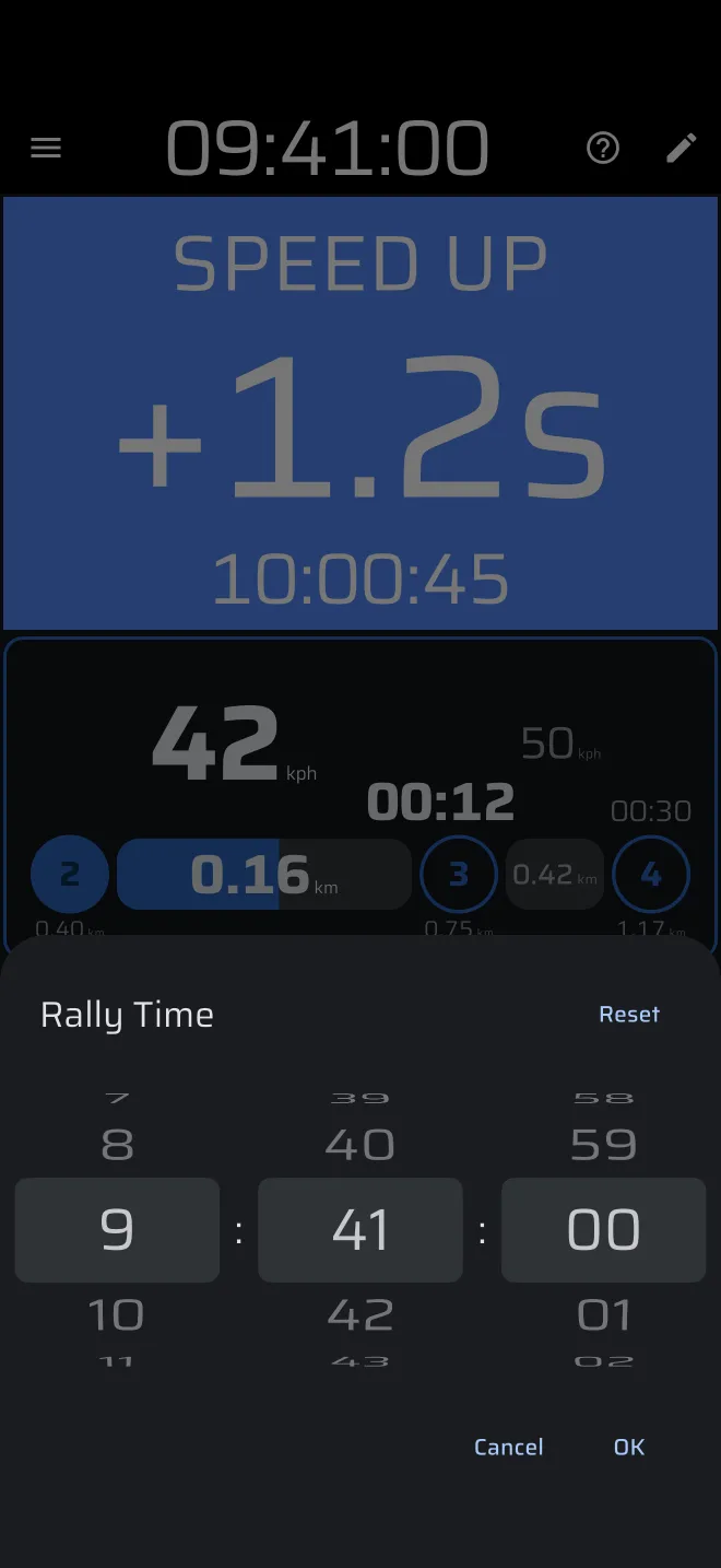 rally time dialog