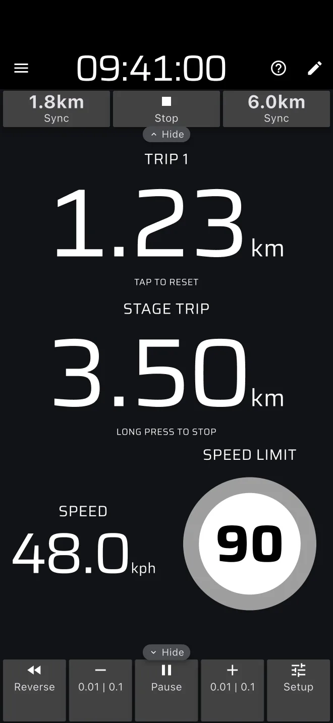 Recce mode within the limit, with the stage toolbar