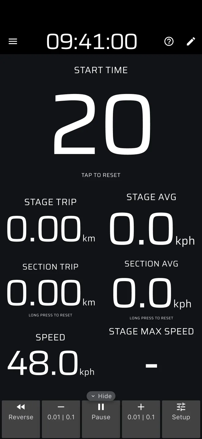 the Stage Timer waiting for a Time start, counting down