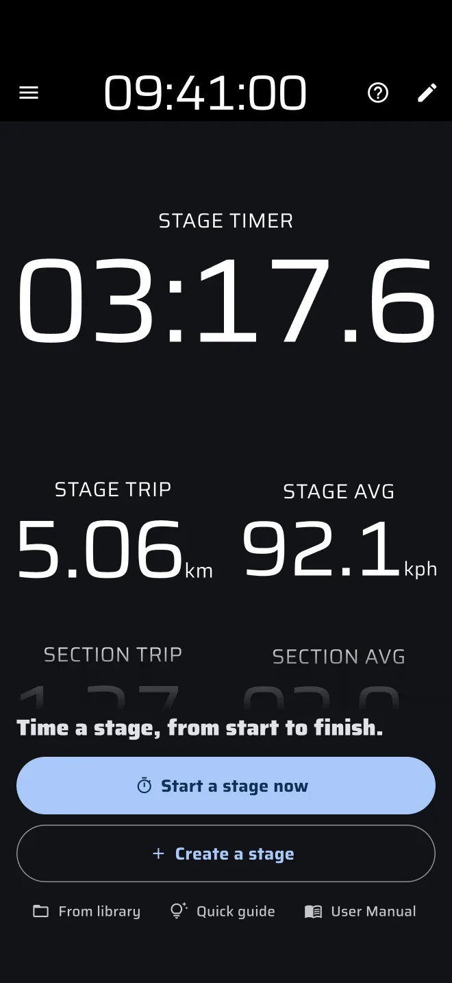 Race no-stage screen